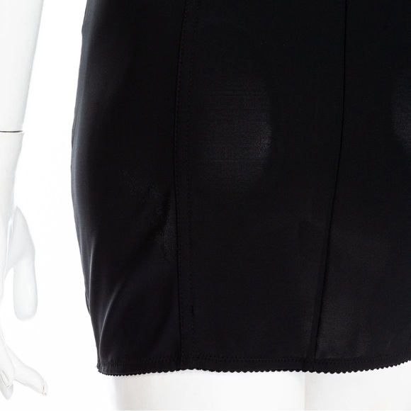 Dolce & Gabbana Vintage 1990s Black Satin and Mesh Bustier Dress - Picture 9 of 10